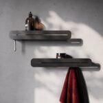 Black shelves wall mounted