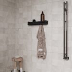 Black matte shelf with hangers 10*50*7 cm - Image 7