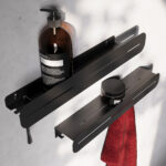 Black shelves wall mounted