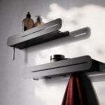 Black shelves wall mounted