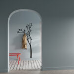 Black metal wall mounted coat rack