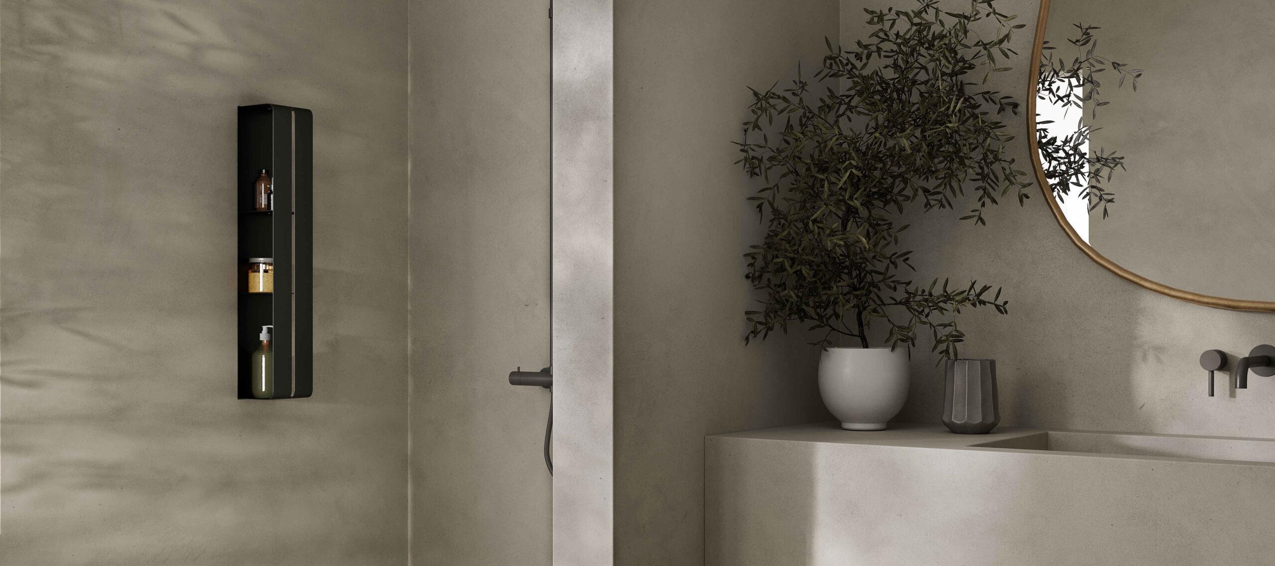 Bathroom Shelf Black Matt