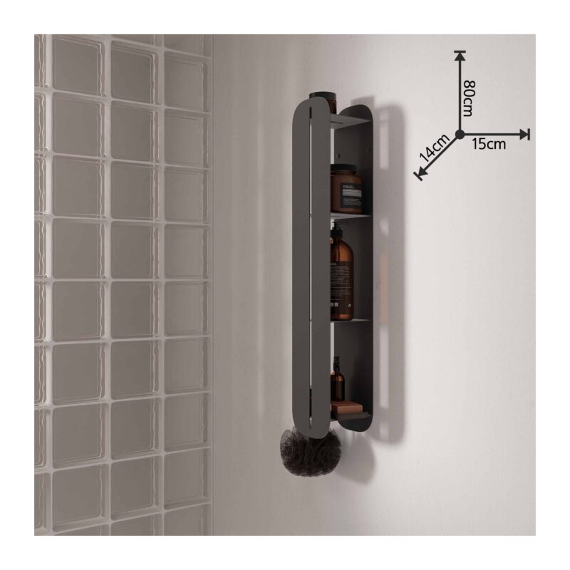 Bathroom Shelf Wall Black Metal