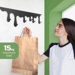 Black coat rack wall mounted 2 pieces 60 x 20 cm - Image 3