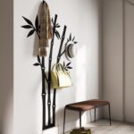 Black Metal Coat Rack with 6 Hooks 175 x 108 cm - Image 3