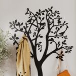 Wall coat rack with hooks
