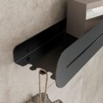 Black bathroom shelf wall mounted