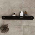 No-drill bathroom shelf