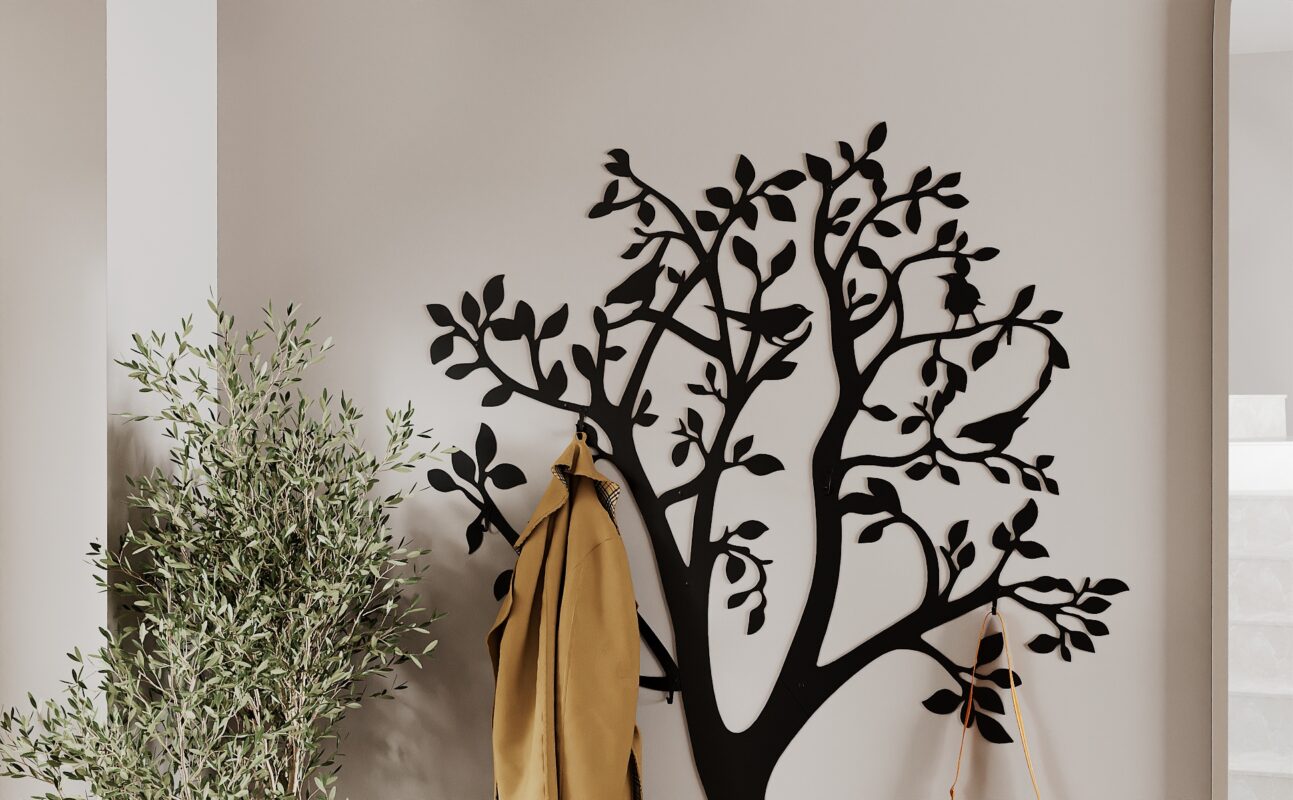 Tree Black Metal Coat Rack